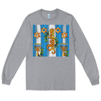 Heather Grey shalom with star of david Long Sleeve Tee - AdoDesignShop