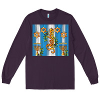 Plum shalom with star of david Long Sleeve Tee - AdoDesignShop