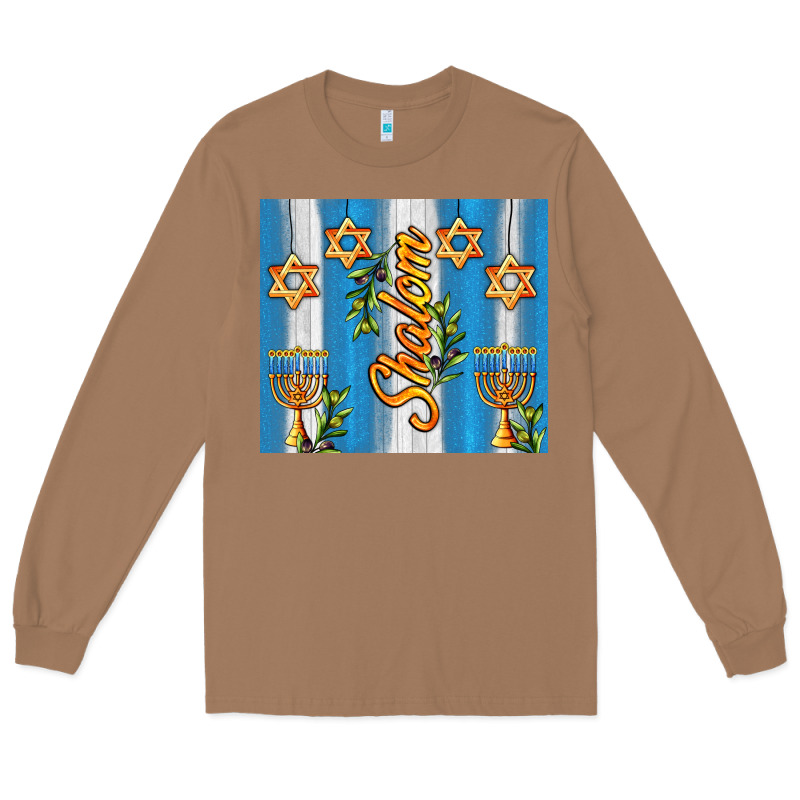 Shalom With Star Of David Long Sleeve Tee by AdoDesignShop | Teevron