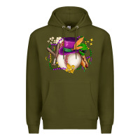 Army Green mardi gras baseball Premium Hoodie - LillyAllenDesigns