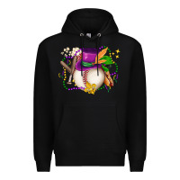 Black mardi gras baseball Premium Hoodie - LillyAllenDesigns