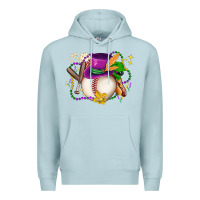 Blue Mist mardi gras baseball Premium Hoodie - LillyAllenDesigns