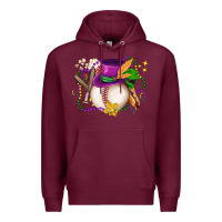 Burgundy mardi gras baseball Premium Hoodie - LillyAllenDesigns
