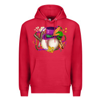 Cardinal mardi gras baseball Premium Hoodie - LillyAllenDesigns