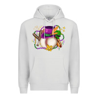 Dove Grey mardi gras baseball Premium Hoodie - LillyAllenDesigns