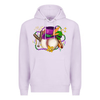 Lilac mardi gras baseball Premium Hoodie - LillyAllenDesigns