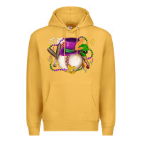 Mustard mardi gras baseball Premium Hoodie - LillyAllenDesigns