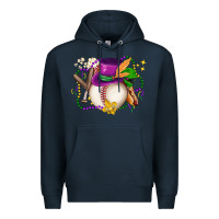 Navy mardi gras baseball Premium Hoodie - LillyAllenDesigns
