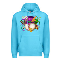 Ocean Blue mardi gras baseball Premium Hoodie - LillyAllenDesigns