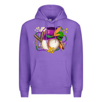 Mardi Gras Baseball Premium Hoodie | Teevron