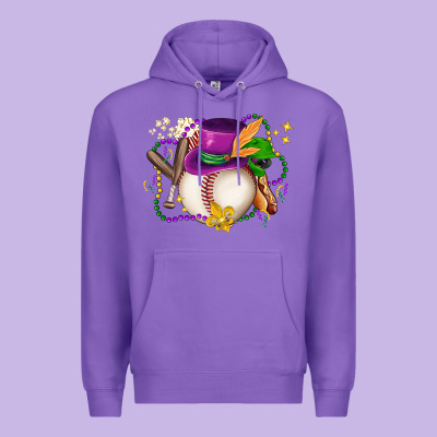 Mardi Gras Baseball Premium Hoodie Designed By Lillyallendesigns