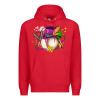 Red mardi gras baseball Premium Hoodie - LillyAllenDesigns