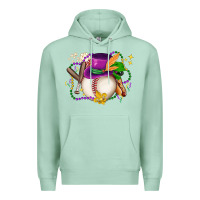 Seafoam mardi gras baseball Premium Hoodie - LillyAllenDesigns