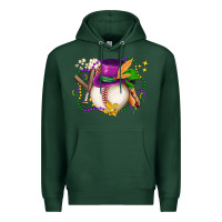 Sports Green mardi gras baseball Premium Hoodie - LillyAllenDesigns