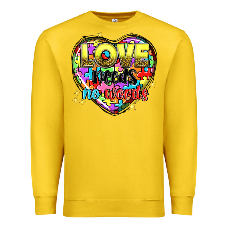 Love Needs No Words Premium Sweatshirt by NancyCooperArtShop | Teevron