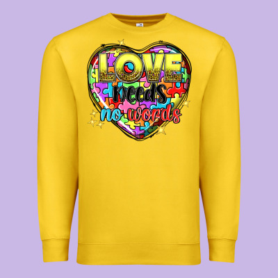 Love Needs No Words Premium Sweatshirt Designed By Nancycooperartshop