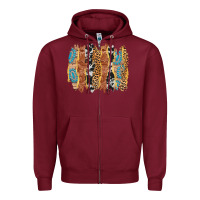Burgundy western brushstrokes Zipper Hoodie - AdoDesignShop