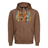 Chestnut western brushstrokes Zipper Hoodie - AdoDesignShop
