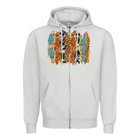 Dove Grey western brushstrokes Zipper Hoodie - AdoDesignShop