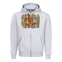 Heather Grey western brushstrokes Zipper Hoodie - AdoDesignShop
