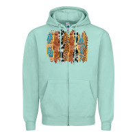 Seafoam western brushstrokes Zipper Hoodie - AdoDesignShop