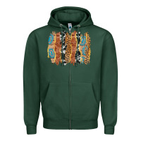 Sports Green western brushstrokes Zipper Hoodie - AdoDesignShop