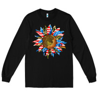 Black sunflower front Long Sleeve Tee - AdoDesignShop