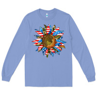 Colony Blue sunflower front Long Sleeve Tee - AdoDesignShop