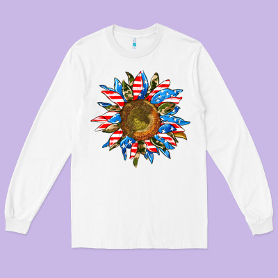Sunflower Front Long Sleeve Tee Designed By Adodesignshop