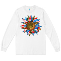 White sunflower front Long Sleeve Tee - AdoDesignShop