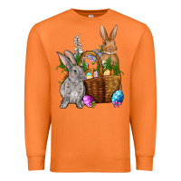 Carrot Bunnys carrots eggs with basket Easter Premium Sweatshirt - NancyCooperArtShop