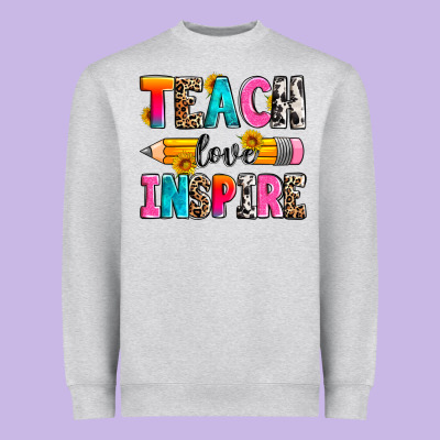 Teach Love Inspire Heavyweight Sweatshirt Designed By Zillion Design Studio