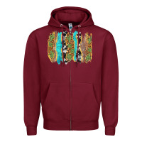 Burgundy western brushstrokes Zipper Hoodie - AdoDesignShop