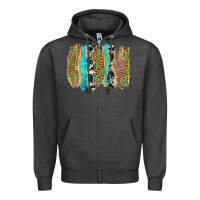 Western Brushstrokes Zipper Hoodie | Teevron