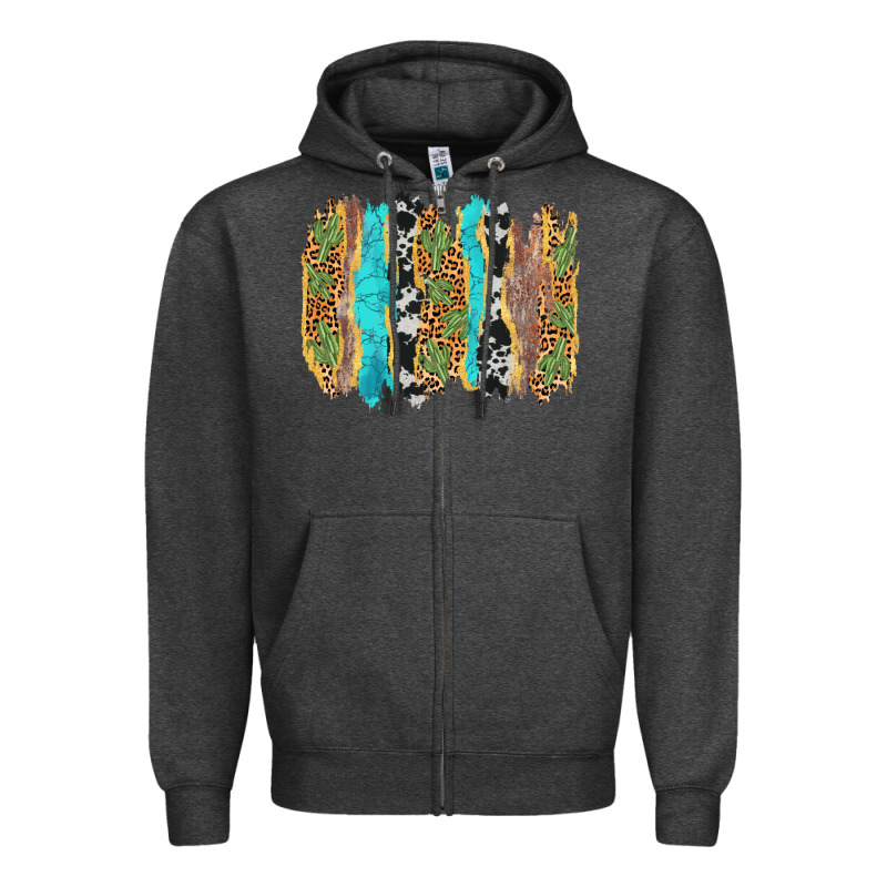 Western Brushstrokes Zipper Hoodie by AdoDesignShop | Teevron