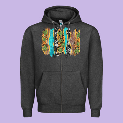 Western Brushstrokes Zipper Hoodie Designed By Adodesignshop