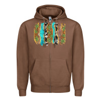 Chestnut western brushstrokes Zipper Hoodie - AdoDesignShop
