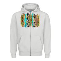 Dove Grey western brushstrokes Zipper Hoodie - AdoDesignShop