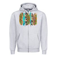 Heather Grey western brushstrokes Zipper Hoodie - AdoDesignShop