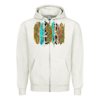 Oatmeal Heather western brushstrokes Zipper Hoodie - AdoDesignShop