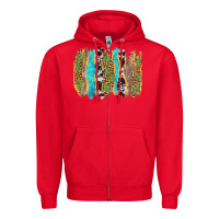 Red western brushstrokes Zipper Hoodie - AdoDesignShop