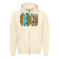Sandshell western brushstrokes Zipper Hoodie - AdoDesignShop