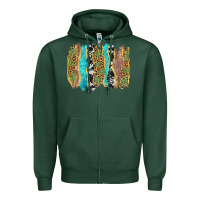 Sports Green western brushstrokes Zipper Hoodie - AdoDesignShop