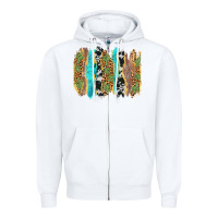 White western brushstrokes Zipper Hoodie - AdoDesignShop