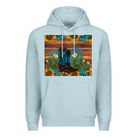 Blue Mist boot cactus sunflower gemstone Premium Hoodie - AdoDesignShop