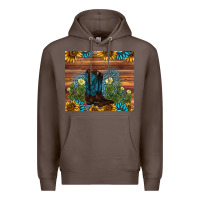 Coffee boot cactus sunflower gemstone Premium Hoodie - AdoDesignShop