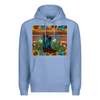Colony Blue boot cactus sunflower gemstone Premium Hoodie - AdoDesignShop