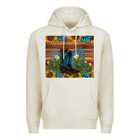 Oatmeal Heather boot cactus sunflower gemstone Premium Hoodie - AdoDesignShop
