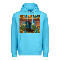 Ocean Blue boot cactus sunflower gemstone Premium Hoodie - AdoDesignShop