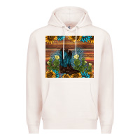 Pale Pink boot cactus sunflower gemstone Premium Hoodie - AdoDesignShop